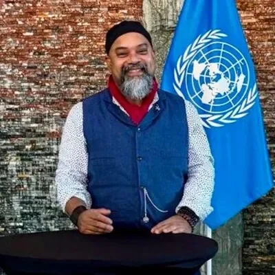Atif Choudhury speaking at the United Nations